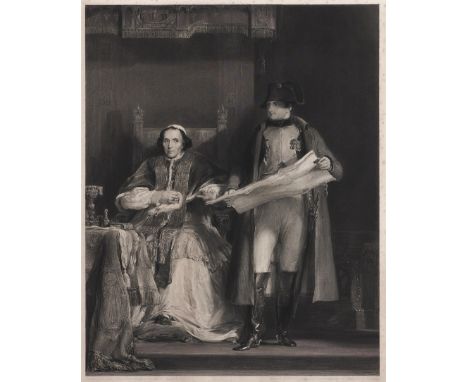 John Henry Robinson RA (1796-1871) after Sir David Wilkie - Napoleon and Pope Pius VII at Fontainbleau in 1813, mixed method 