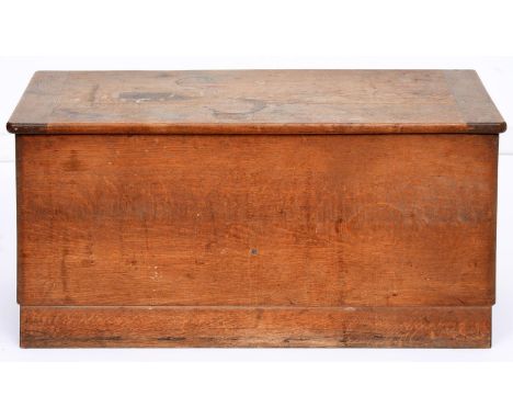 An oak blanket chest by Heal's, mid 20th c, 91cm l, maker's ivorine trade label Condition ReportEvidently used as a child's t