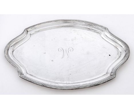 A George V silver dressing table tray, initialled M, 31cm l, by W Comyns &amp; Sons, London 1910, 11ozs 18dwts Condition Repo