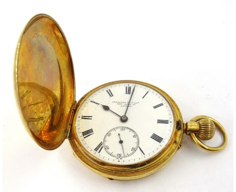 18ct gold hunter pocket watch, crown wind by Streeter &amp; Co Ltd, New Bond St, no 241569, London 1879  Condition Report In 