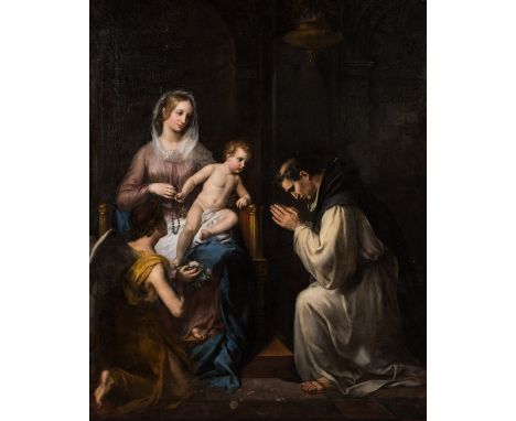 Full title: René Théodore Berthon (1776-1859): Madonna of the Rosary, oil on canvas, dated 1845Description:Work: 223 x 180 cm
