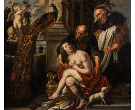 Full title: Jacob Jordaens (1593-1678) and workshop: Susanna harassed by the Elders, oil on canvas, 17th C.Description:Work: 