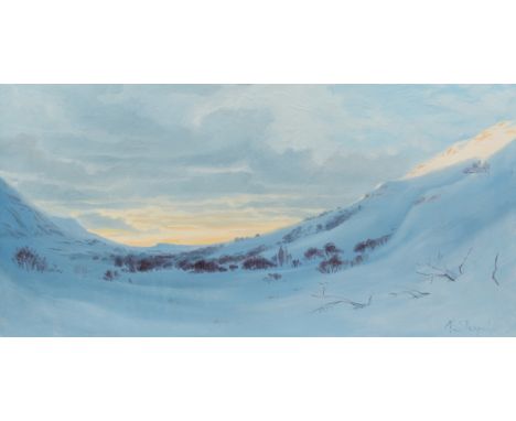 Full title: Victoria Yakimova (1972): Winter landscape, oil on canvas, dated 2005Description:Work: 80 x 40,5 cm    The Ukrain