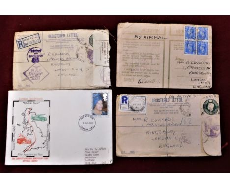 British RAF Censored Airmail envelopes (3) to a Mrs R. Edwards of 1 Princes Avenue, London, RAF Censor stamps 205 and 281 in 