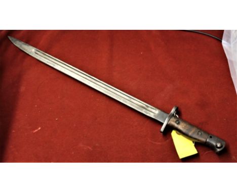 British Pattern 1907 bayonet, made by Sanderson and dated 5/18, and stamped again '23. In good condition with some wear, no s