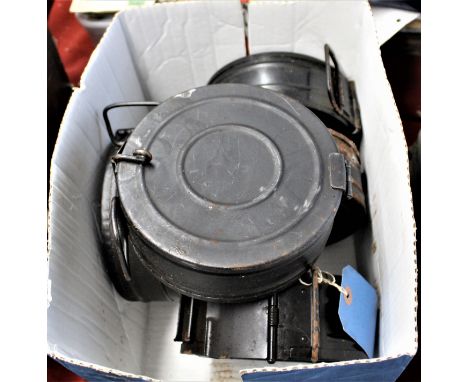 Russian Cold War era RPD Light Machine Gun Drum Magazines with 100 chain link belts inside (5 drums), an excellent group 