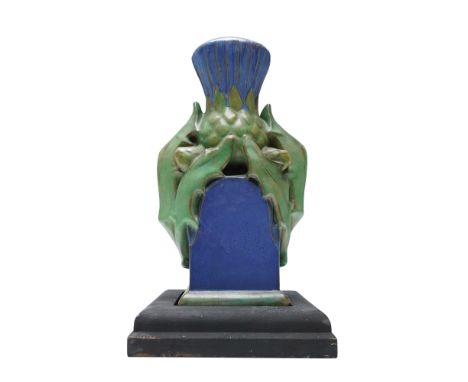 Glazed stoneware architectural finial designed by sculptor Gilbert Bayes (English, 1872 - 1953) for the St. Pancras Housing A
