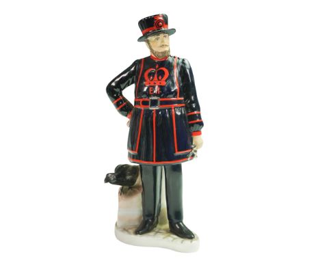 Coalport porcelain figurine representing a Tower of London Beefeater, part of the London Heritage series. Modelled and decora