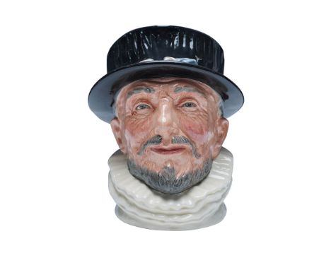 A rare colorway version of the Beefeater large character jug by Royal Doulton. Part of the London Collection series. This str