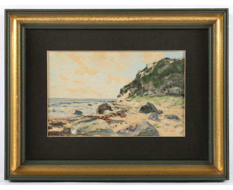 IRMER, Carl (1834-1900), "Küste", Aquarell/Papier, 13 x 21 (Passepartoutausschnitt), unten links signiert, R.