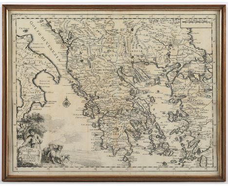 LEVANTE UND GRIECHENLAND, "Carta geografica del Levante veneto...", Kupferstich, 34 x 42, min. fleckig, aus Th. Salmon "Lo St