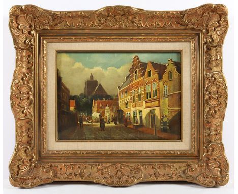 KUYPERS, Jan (1819-1892), "Niederländische Stadtansicht", Öl/Holz, 23,5 x 33, unten links signiert, R.