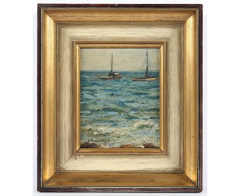 RASENBERGER, Alfred (1885-1949), "Fischerboote", Öl/Malkarton, 22 x 17,5, unten links signiert, R.