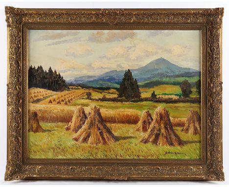SCHMITZBONN, Hermann (1903-1960), "Spätsommerliche Eifellandschaft", Öl/Lwd., 61 x 80, unten rechts signiert, R.