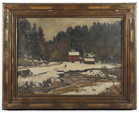 HAYEK, Hans von (1869-1940), "Verschneite Winterlandschaft", Öl/Lwd., 85 x 63, unten links signiert, R.