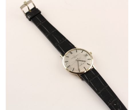 HERRENARMBANDUHR, 750/ooo Weißgold, Marke: ETERNA, Modell: MATIC 3000 de Luxe, silberfarbenes Zifferblatt mit Strichindexen, 