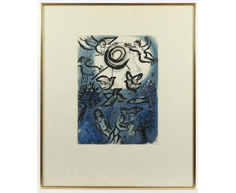 CHAGALL, Marc, "Die Schöpfung", Original-Farblithografie, 35 x 26, aus "Bibel" II, 1960, WV Mourlot Nr.234, R.