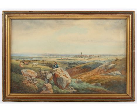 STEINBACH, Ludwig Carl August (*1812), "Oberrheinlandschaft", Aquarell/Papier, 21 x 33, unten links signiert und "1872"? dati