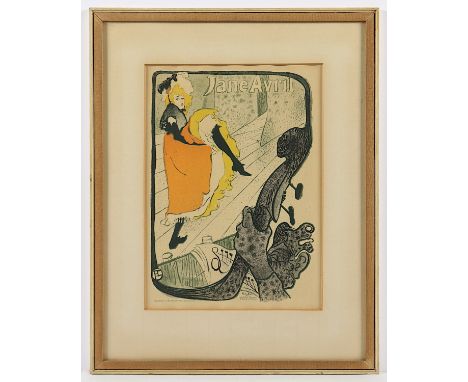 TOULOUSE-LAUTREC, Henri de, nach, "Jane Avril", Lithografie, 28 x 19,5, läs., R.