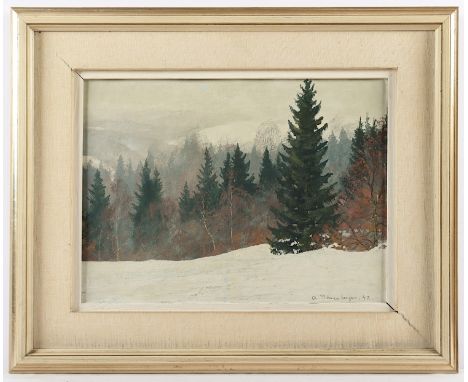 RASENBERGER, Alfred (1885-1949), "Bei Winterberg im Sauerland", Öl/Papier, 32,5 x 43, unten rechts signiert und "42" datiert,