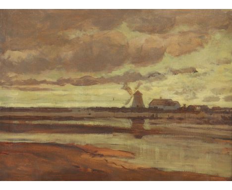 ADAM, Richard Benno (1873-1937), "Landschaft mit Windmühle", Öl/Lwd., 38 x 50, verso Nachlassstempel, R.