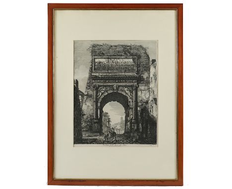 ROM - TITUSBOGEN, "Veduta dell' Arco di Tito", Radierung, 44 x 36, von Luigi Rossini, um 1819, R.