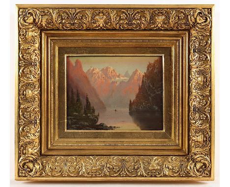 MALER DES 19.JH., "Alpensee", Öl/Holz, 21 x 27, unten rechts unleserlich signiert, R.