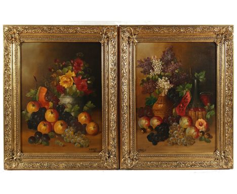 STOITZNER, Franz (Maler A.20.Jh.), "Paar Stilleben", Öl/Lwd., 63 x 46,5, jeweils signiert und "1911" datiert, R.
