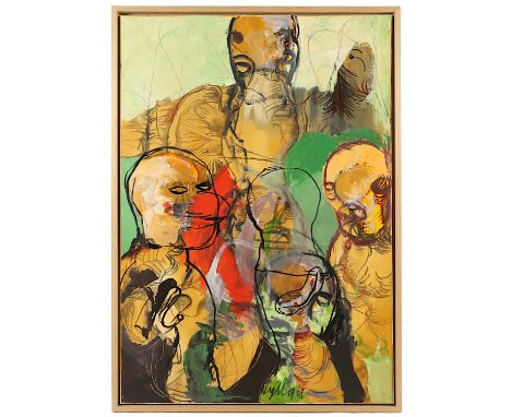 ZYLLA, Klaus, "Erscheinung", Mischtechnik/Lwd., 100 x 70, unten Mitte signiert und datiert '08, R. Galerie Reitz/Köln