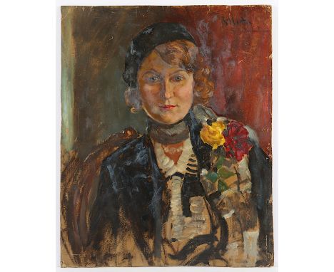 HEIN, Bruno (1888-1955), "Portrait einer Frau", Öl/Malkarton, 59,5 x 47,5, besch., oben rechts signiert und "München" bez., v