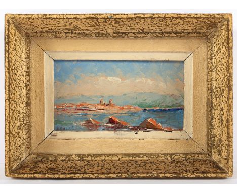 BRUZAC, Victor (2.H.20.Jh.), "Küstenlandschaft", Öl/Malplatte, 9,5 x 17, unten links signiert, R.