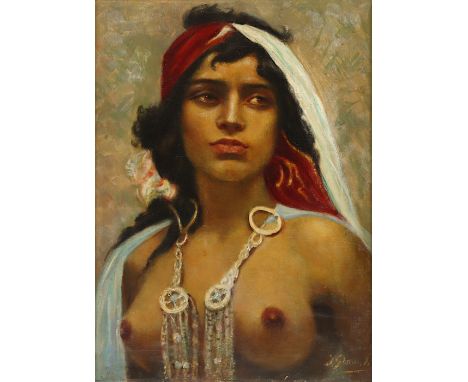 GRANATA, Louis (1901-1964), "Bildnis einer jungen Orientalin", Öl/Lwd., 44 x33, doubliert, unten rechts signiert, verso bez. 