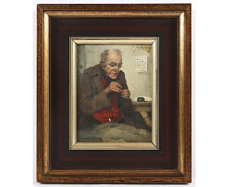 FRANK-KRAUSS, Robert (1893-1950), "Portrait eines alten Schneiders", Öl/Holz, 21,5 x 16, oben rechts signiert, R.