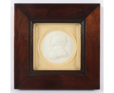 PORTRAITMEDAILLON, Gips, teilweise gefärbt, besch., gerahmt, 22 x 22, DEUTSCH, 19.Jh. R.
