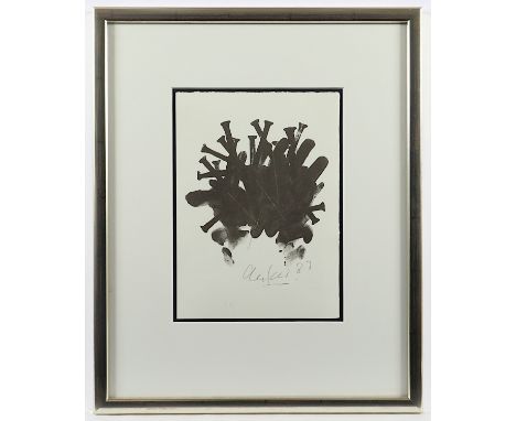 UECKER, Günther, "o.T.", Original-Lithografie, 30 x 21, handsigniert und datiert '87, R.