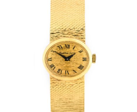 Bueche Girod: A Lady's 9 Carat Gold Wristwatch, signed Bueche Girod, 1973, manual wound lever movement signed, adjusted to fo