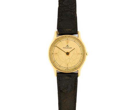 Jaeger le Coultre: An 18 Carat Gold Wristwatch, signed Jaeger LeCoultre, ref: 140.112.1, circa 1985, quartz movement, champag
