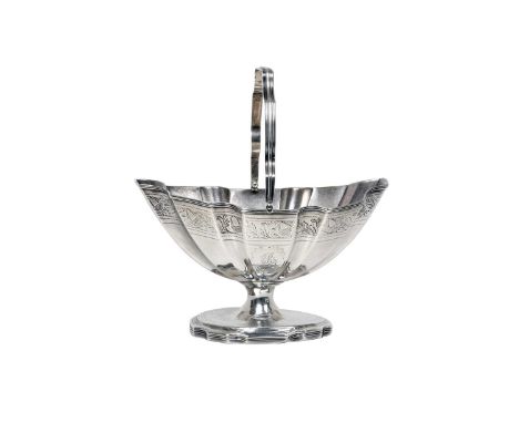 A George III Provincial Silver Sugar-Bowl,  by John Langlands, Newcastle, Circa 1800 shaped oval and on conforming foot, the 