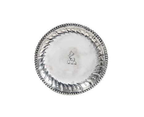 A George III Irish Silver Counter-Dish,  by William Bond, Dublin, Late 18th Century shaped circular and with fluted sides bel