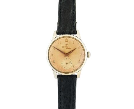 Zenith: A Stainless Steel Wristwatch, signed Zenith, model: Sporto, 1957, manual wound lever movement signed and numbered 464