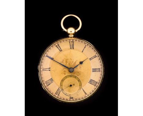 Whytock &amp; Son: An 18 Carat Gold Open Faced Pocket Watch, signed Whytock &amp; Son, Dundee, 1851, manual wound single fuse
