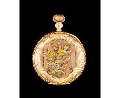 Elgin: A Lady's 14 Carat Gold Fob Watch, signed Elgin, National Watch Co, 1895, manual wound lever movement signed and number