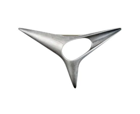 A Silver Georg Jensen Brooch, designed by Henning Koppelof stylised star form, numbered '342'measures 7.6cm by 4.8cmThe brooc