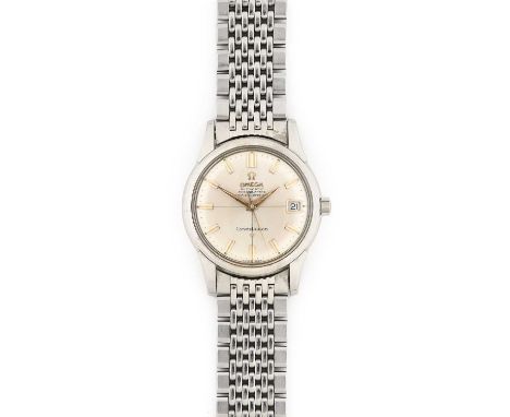 Omega: A Stainless Steel Automatic Calendar Centre Seconds Wristwatch, signed Omega, Chronometer Officially Certified, model: