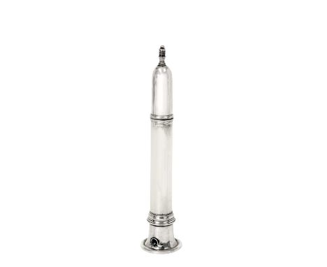 A 19th Century Silver Travelling Candlestick,  Apparently Unmarked, Probably English, First Half 19th Century cylindrical and