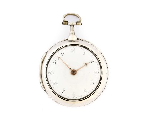 Alexr Anderson: A Silver Pair Cased Verge Pocket Watch, signed Alexr Anderson, Liverpool, 1792, single chain fusee verge move