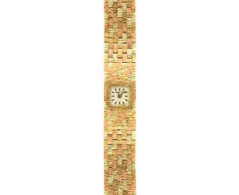 Bueche Girod: A Lady's 9 Carat Two Colour Gold Wristwatch, signed Bueche Girod, 1965, manual wound lever movement signed, sil