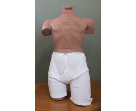A 1950's table top male mannequin advertising Y-Fronts