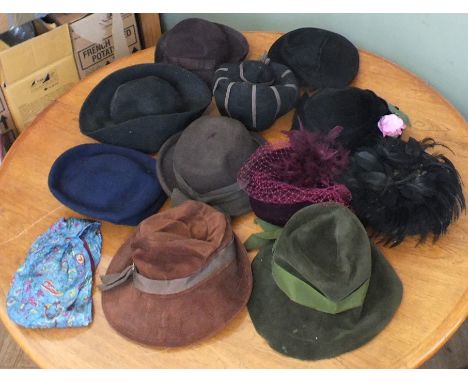 A selection of vintage hats