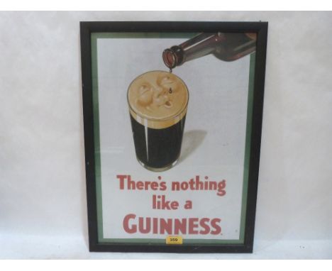 A framed 'There's Nothing Like a Guinness' advertising print. 19' x 14'